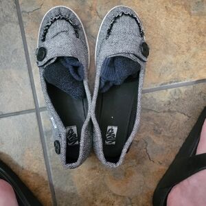 Vans Women's Black and White Loafers
